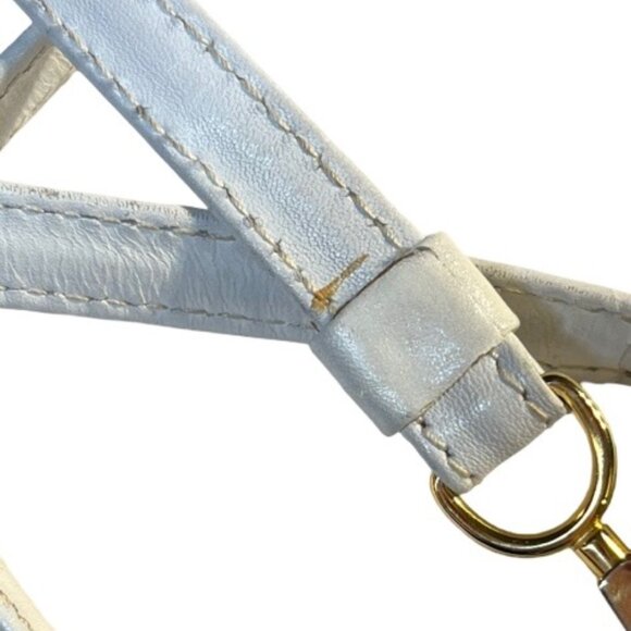 Salvatore Ferragamo Vintage White and Blue Snakeskin Nautical Crossbody Handbag - Picture 15 of 16